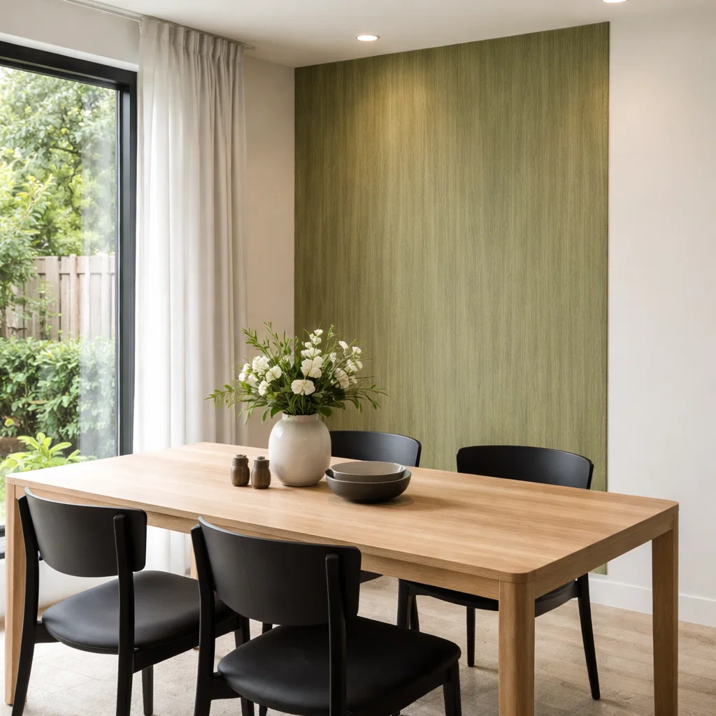 Dyed veneer interior showcase