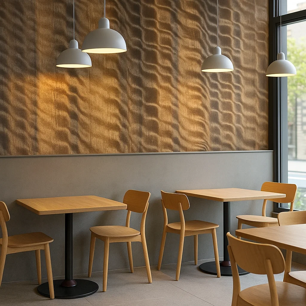 Natural veneer modern interior showcase