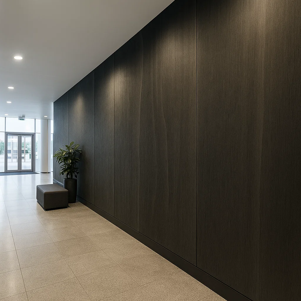 Dyed veneer bespoke interior showcase